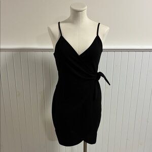 Chic Black Wrap Mini Dress